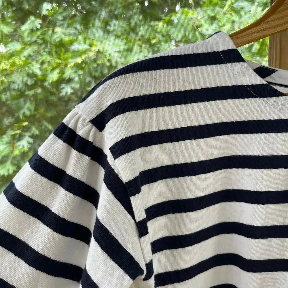 J. Crew Women's Mariner Cloth Puff Sleeve Top In Stripe Size XXS